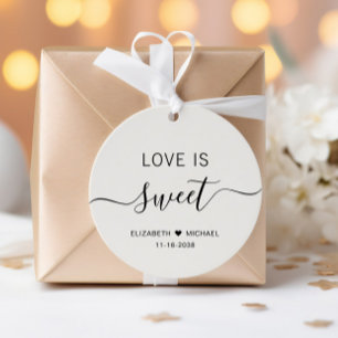Love Is Sweet Cream Wedding Favour Tags