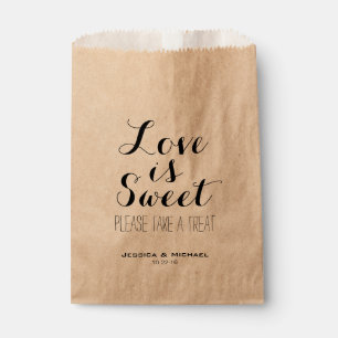 Love is sweet custom wedding candy buffet favour favour bags