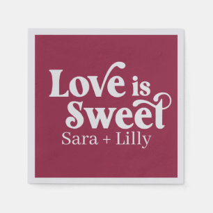 Love is Sweet Custom Wedding Napkins