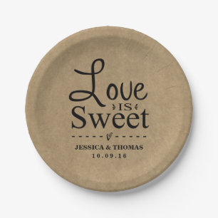 Love Is Sweet! Custom Wedding Paper Plates