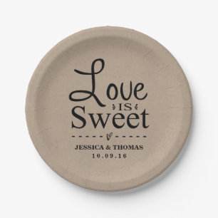 Love Is Sweet! Custom Wedding Paper Plates