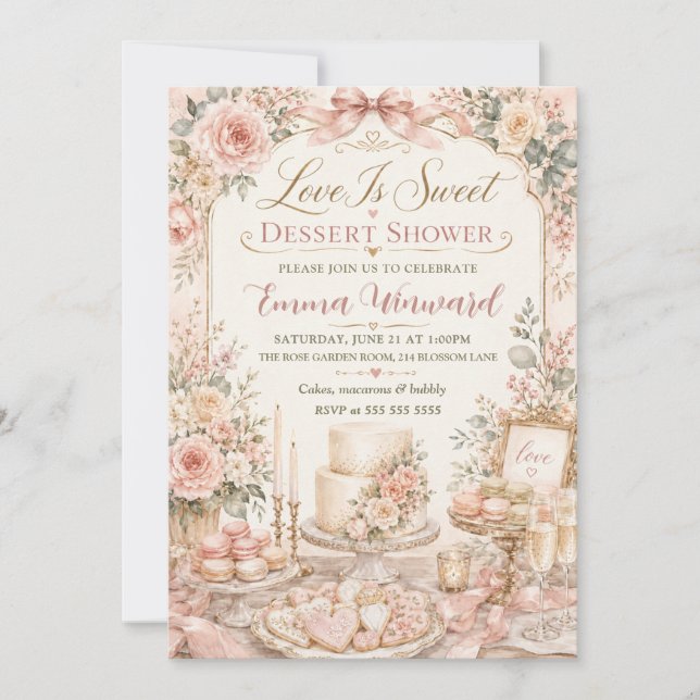 Love Is Sweet Dessert Shower Invitation (Front)