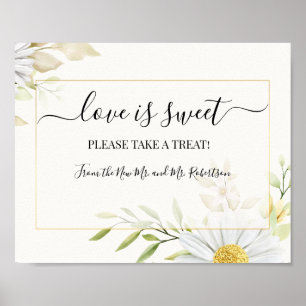 Love is Sweet Dessert Table Wedding Greenery Sign
