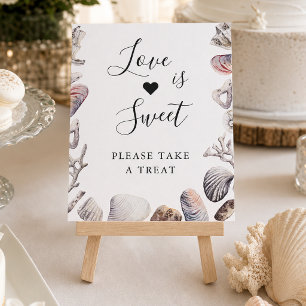 Love is Sweet Dessert Watercolor White Sea Shell Poster
