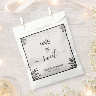 Love is sweet elegant fun script wedding favour bags