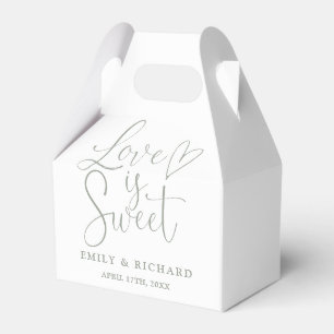 Love Is Sweet Elegant Sage Green Wedding Favour Box