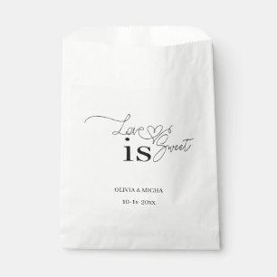 Love is Sweet: Elegant Script Wedding Favour Bags