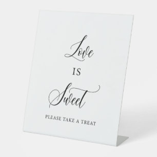 Love Is Sweet – Elegant Wedding Dessert Table  Pedestal Sign
