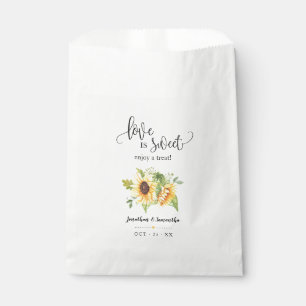 Love is sweet enjoy a treat sunflowers wedding favour bags