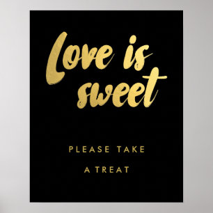 Love is sweet favours gold sign editable colour