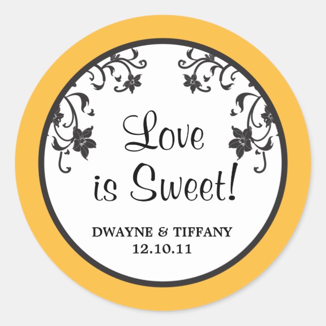 Love is Sweet - Flowers Classic Round Sticker (Front)