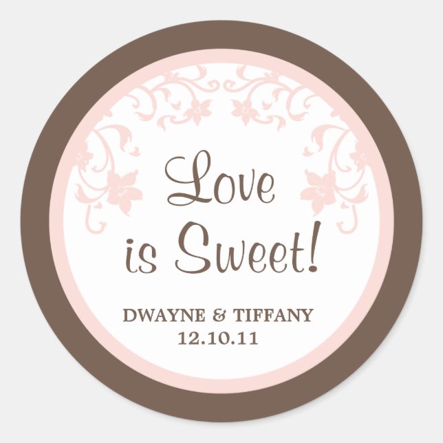 Love is Sweet - Flowers Classic Round Sticker (Front)