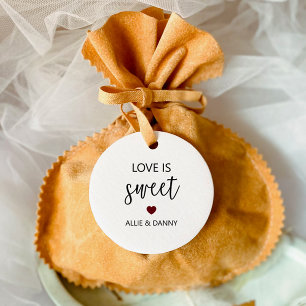 Love is Sweet Gift Tags, Burgundy Wedding Favour Tags