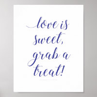 Love Is Sweet Grab a Treat Navy Blue Candy Buffet