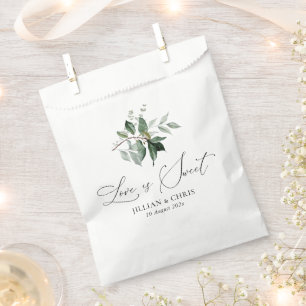 love is sweet greenery floral wedding favour bags