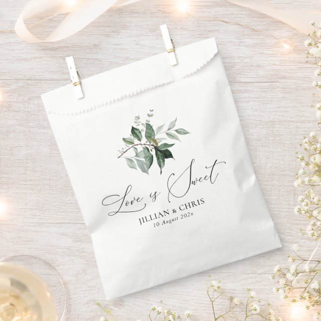 love is sweet greenery floral wedding favour bags (Clipped)