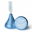 Love is Sweet Heart Script Blue Custom Wedding