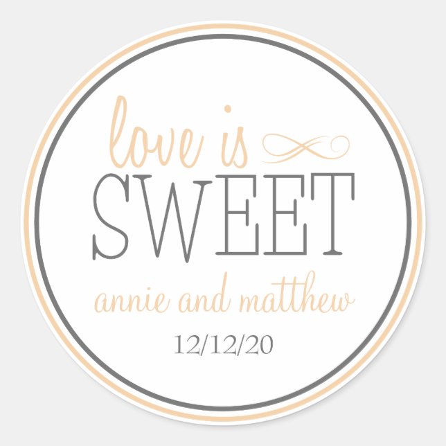 Love Is Sweet Labels (Orange / Grey) (Front)