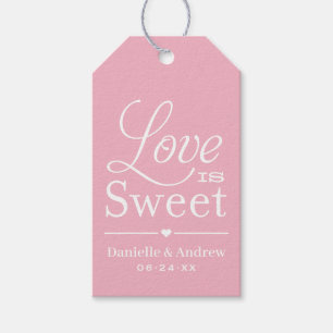 Love is Sweet Light Pink Script Wedding Favour Gift Tags