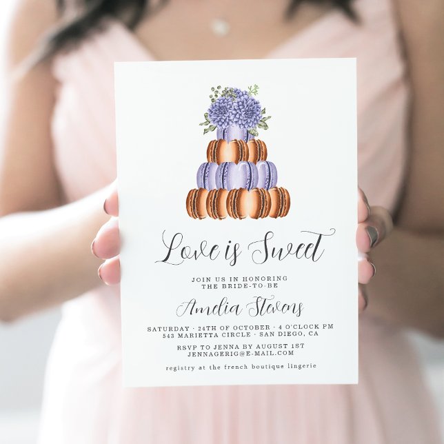 Love is Sweet (Macaron Tower) | Bridal Shower Invitation (Creator Uploaded)