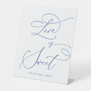 Love is Sweet Marseille Bleu Dessert Bar Pedestal Sign