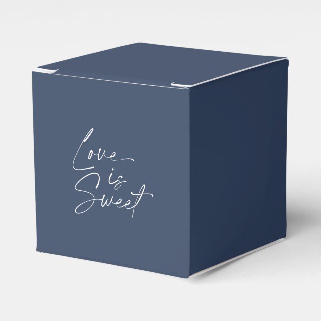 "Love is Sweet" Minimalist Wedding Favour Box (Front Side)