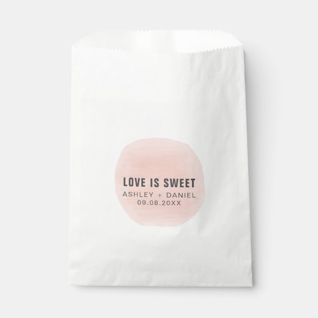 Love is Sweet Modern Wedding Treat Sacks, Favour Bags (Front)