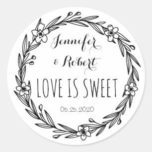 Love is Sweet   Monogram Sticker
