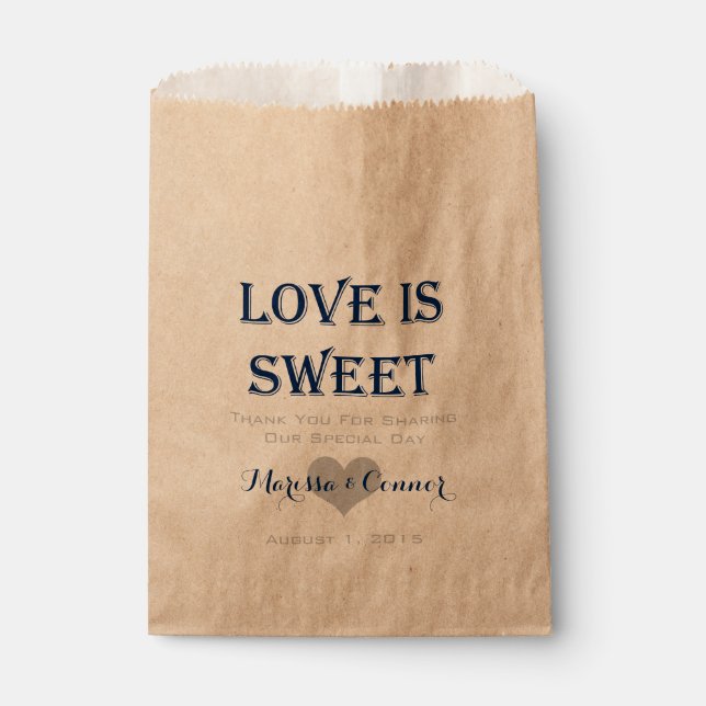 Love Is Sweet Navy and Grey Wedding Bags (Front)