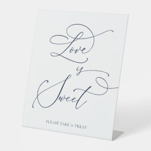 Love is Sweet Navy Blue Minimalist Wedding Sign