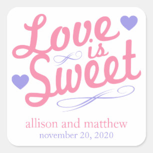 Love Is Sweet Old Fashioined Label (Pink / Violet)
