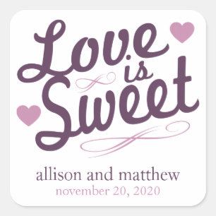 Love Is Sweet Old Fashioined Label (Plum/Purple)