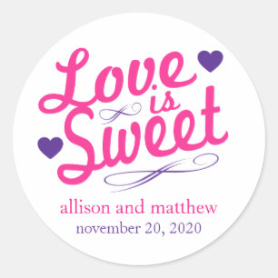 Love Is Sweet Old Fashioined Labels (Pink/Purple)