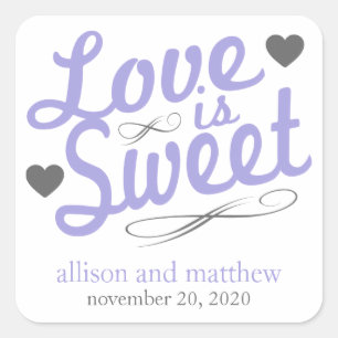 Love Is Sweet Old Fashioined Labels (Purple/Grey)