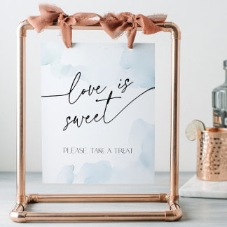 Love is Sweet On Cloud Nine Bridal Shower Blue Pedestal Sign