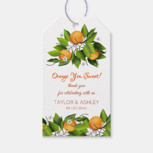 Love Is Sweet Orange Fruit Wedding Gift Tags