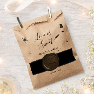Love is Sweet Pen & Inkwell Wedding Treat Favour Bags