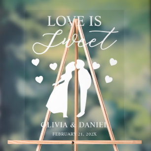 Love is Sweet Personalized Wedding Acrylic Sign