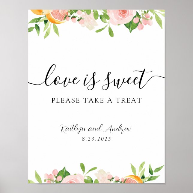 Love is Sweet Please Take a Treat Sign (Front)