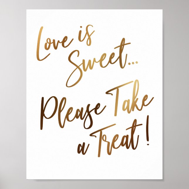 Love is Sweet Please Take a Treat! Simple Sign (Front)