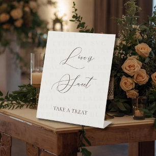 Love Is Sweet, Please Take a Treat Wedding Favor Pedestal Sign