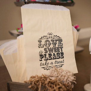 Love Is Sweet, Please Take A Treat! Wedding Favour Favour Bags