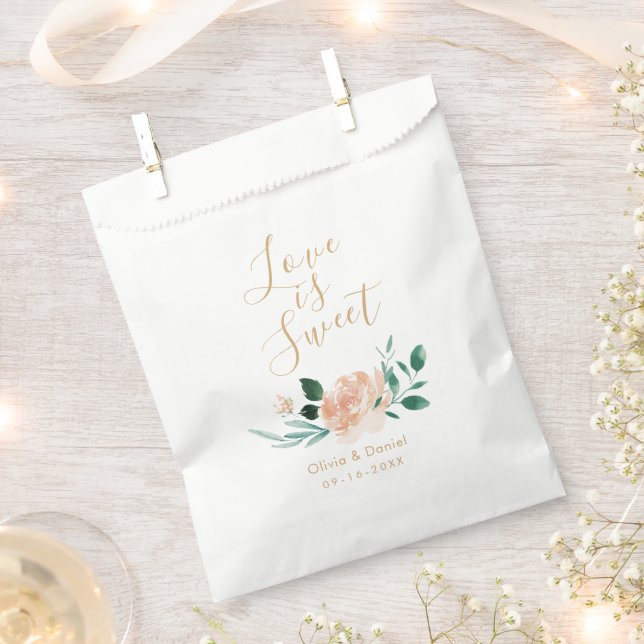 Love is sweet  Romantic garden floral wedding Favour Bags (Clipped)