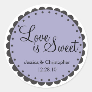 Love is Sweet - Scalloped Edge - Personlize Classic Round Sticker