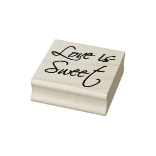 Love is Sweet - Script Rubber Stamp