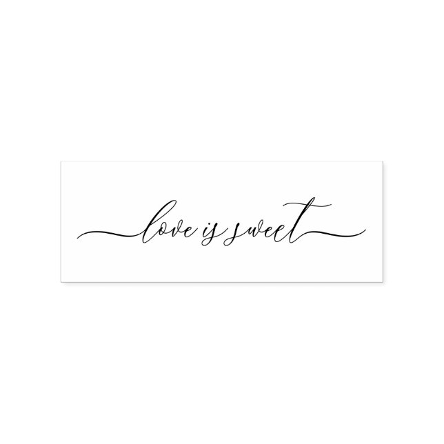 Love is sweet script wedding engaged rubber stamp (Imprint)