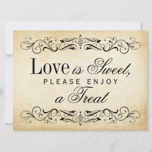 Love is Sweet Sign Vintage Flourish
