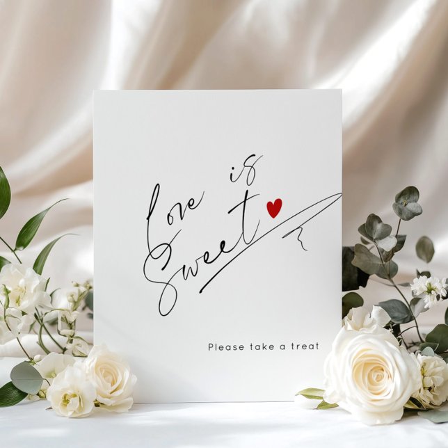 Love is sweet simple calligraphy Bridal Shower Poster (Creator Uploaded)