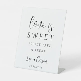 Love is Sweet Take A Treat Wedding Pedestal Sign