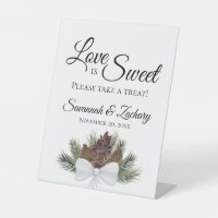 Love is Sweet Take Treat Rustic Pinecones Wedding